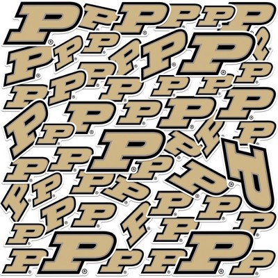Purdue University Primary Logo 50ct Vinyl Large Deluxe Stickers Variety Pack