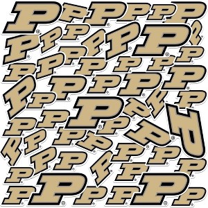 Purdue University Primary Logo 50ct Vinyl Large Deluxe Stickers Variety Pack - 1 of 4