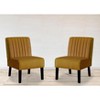 PAGED Mid Century Modern Accent Chairs Set of 2 Velvet Upholstery Living Room Chairs with Solid Wood Legs for Bedroom, Living Room - 4 of 4