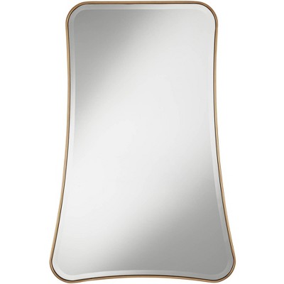 Possini Euro Design Corrie Antique Gold 26" x 39" Curved Rectangular Mirror