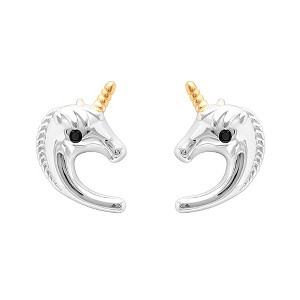 Unicorn Stud Earrings for Women Sterling Silver CZ Ginger Lyne Collection - 1 of 3