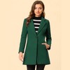 INSPIRE CHIC Women's Regular Fit Notched Lapel Long Sleeve Buttoned Classic Coat - 3 of 4