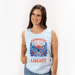 Simply Sage Market America Summer Of Liberty Distressed Garment Dyed Tank - 1 of 3