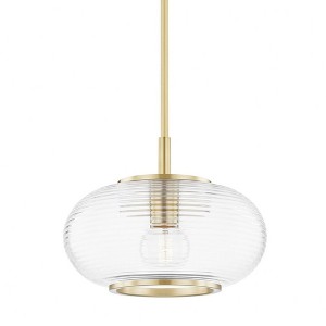 Mitzi Maggie 1 - Light Pendant in  Aged Brass Clear Shade - 1 of 1