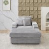 TIRAMISUBEST Corduroy Single Sofa Set - Includes Ottoman & 3 Pillows, 2 Storage Spaces, Compact Lounge Chair - 2 of 4