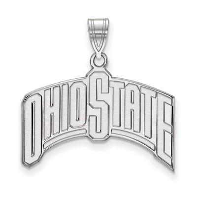 Black Bow Jewelry 14k White Gold Ohio State Buckeyes NCAA Extra Large Pendant