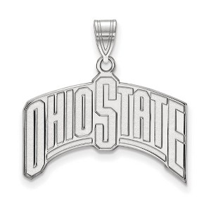 Black Bow Jewelry 14k White Gold Ohio State Buckeyes NCAA Extra Large Pendant - 1 of 3