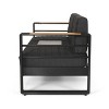 GDFStudio Giovanna Outdoor Aluminum 3 Seater Sofa with Water Resistant Cushions, Black Natural/Dark Gray - 4 of 4