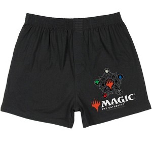 Magic: The Gathering Men's Mana Symbols Card Game Underwear Boxer Shorts Black - 1 of 4