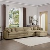 Modern Corduroy 4-Seater Sofa with 1 Matching Footstool, 2 Arm Pillows and 4 Throw Pillows for Living Room, Office - 3 of 4