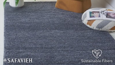 Handmade Black Wool Square Tufted Rug - 7' Size