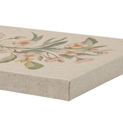 Set of 3 Linen Botanicals Printed Canvas Wall Art