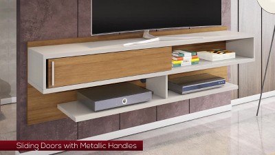 Astor 71'' Rustic Brown and Yellow Floating Entertainment Center