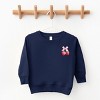 The Juniper Shop Coquette Strawberry Watercolor Toddler Sweatshirt - 4T - Navy - 2 of 4