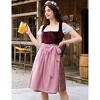Women's Velvet 3-Piece Dress Set - Vintage Inspired Sleeveless Dress + Off Shoulder Top + Apron - 3 of 4