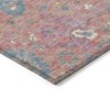 Coral Plum And Blue Floral Washable Indoor Outdoor Area Rug - 4 of 4