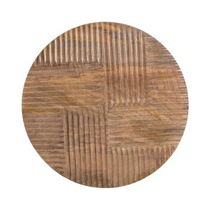 Brewster 20" Izzy Natural Wood Wall Art: Textured Geometric Carved Decor, Hardwood Frame, Dry Dust Care - 1 of 4