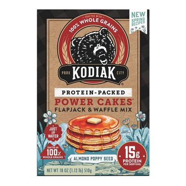 Kodiak Protein-Packed Power Cakes Almond Poppy Seed Pancake and Waffle Mix - 18oz