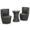 vidaXL Garden Furniture Set Gray rattan, Anthracite cushion, Black tabletop - 2 of 4