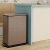 Home Zone Living 13 Gallon Kitchen Trash Can, Dual Removable Liners for Recycling and Trash, 50 Liter Slim Stainless Steel Shape - 2 of 4
