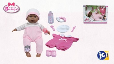  15 Realistic Soft Body Baby Doll with Open/Close Eyes, JC  Toys - Berenguer Boutique, 10 Piece Gift Set with Bottle, Rattle, Pacifier  & Accessories, Pink