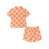 Andy & Evan  Infant Orange Printed Check Terry Set - 2 of 4