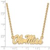 Black Bow Jewelry 10k Yellow Gold Mississippi Rebels NCAA Necklace 18 Inch - 2 of 4