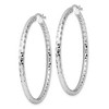 Black Bow Jewelry 3mm Diamond Cut, Polished Sterling Silver Hoops - 50mm (1 7/8 Inch) - 2 of 4