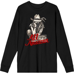 All American Cowgirl Adult Crew Neck Long Sleeve Tee - 1 of 2