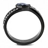 Slickblue Sea Blue Marquise CZ Ring Polished Light Black Stainless Steel Women's Stackable, Size 5-10 - 4 of 4