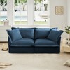 2-Seater Chenille Slipcovered Deep Seat Sofa Couch with Detachable Cover and High Back Pillows - 2 of 4