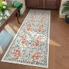 Acekool Floral Washable Rugs - Vintage Botanical Print Area Rug - 2 of 4