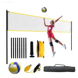 Coucheta 12ft Freestanding Volleyball Net Set, Portable Outdoor/Indoor System, Height Adjustable with Carry Bag for Backyard, Beach, Park - 1 of 4