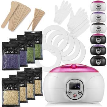 Saloniture Professional Home Waxing Kit and Wax Warmer Machine with Digital Display for Hair Removal
