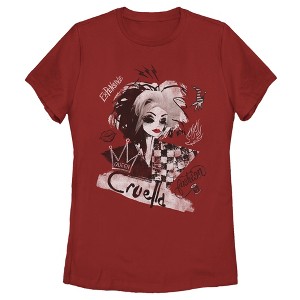 Women's Cruella Fashion Sketch T-Shirt - 1 of 4