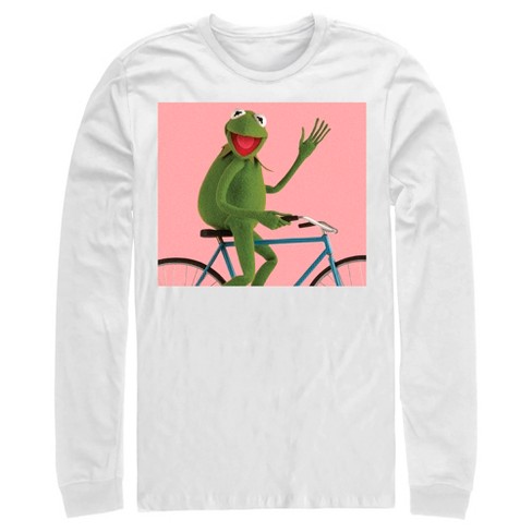 Men's The Muppets Kermit Bike Wave Long Sleeve Shirt : Target