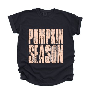 Pumpkin Season Stacked Distressed - Women's Garment Dyed Graphic T-Shirt - 1 of 4