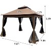 11x11 Ft Pop-Up Gazebo Canopy with Detachable Zipper Netting, Two-Tier Soft Top Event Tent,Perfect for Patio, Backyard, Garden, Includes 4 Sandbags - 2 of 4