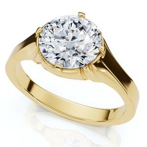 Pompeii3 Men's 1 1/2Ct Round Diamond Signet Ring 14k Gold or Platinum Lab Created - 1 of 4