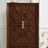 Airsurfer Vintage Storage Cabinet with Carved Doors and Drawers, Solid Wood Accent Cabinet for Living Room or Bedroom - 4 of 4