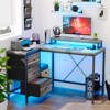 L Shaped Desk with Power Outlets & LED Lights, Computer Desk with Drawers & Shelves - 2 of 4