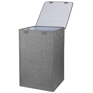 JANSNO Foldable Laundry Hamper with Lid and Handles - Clothes Storage Organizer Basket - 1 of 4