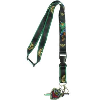 The Legend of Zelda Lanyard with 3D Rubber Shield Keychain and Clear ID Holder Multicoloured
