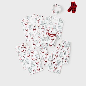 PATPAT Family Christmas Pajamas Matching Sets, Button-Down Pjs Includes Buffalo Plaid Socks Cozy Pajamas for Family - 1 of 1