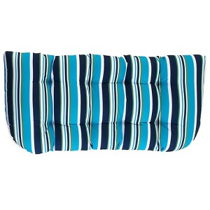 The Lakeside Collection Striped Outdoor Cushion Collection - Blue Stripe Wicker Settee - 1 of 2