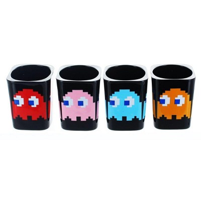 Just Funky Pacman Square Molded Shot Glasses Set of 4