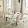 SEVOBAL Dining Chairs Set of 2 Adjustable Velvet Chairs with Iron Frame and Minimalist Design, Beige, 24.41"*19.09"*41.34" - 4 of 4