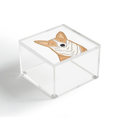 Allyson Johnson Welsh Corgi Portrait 4" x 4" Acrylic Box - Deny Designs