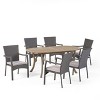 Christopher Knight Home Klondike Outdoor Acacia Wood and Wicker 7 Piece Dining Set with Cushions - 2 of 4