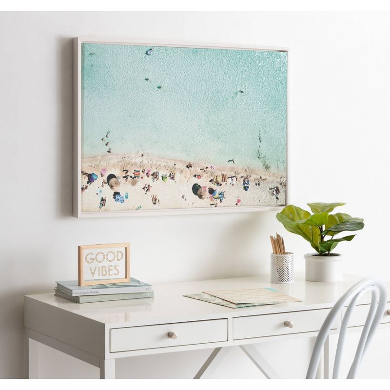 Sylvie Turquoise Beach from Above Framed Canvas by Amy Peterson Art Studio White - Kate & Laurel All Things Decor, 5 of 8